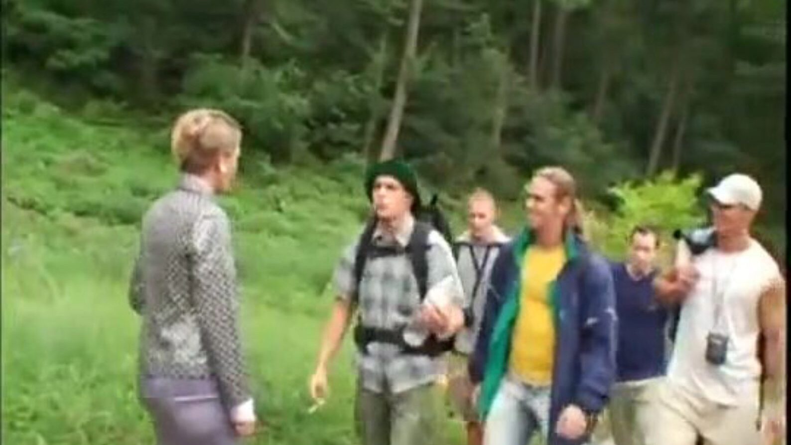 Blond haired  assistant Julinka loves taking walk